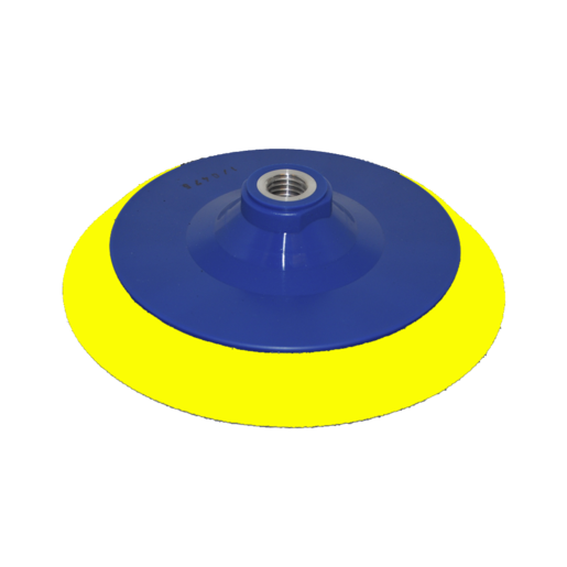 Pad geel/blauw 125mm medium M14 inwendig 