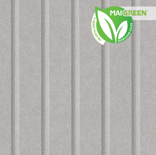 PET-Viltpaneel V-cut 45 °, Steek V-cut 30mm Kleur NF-09-007 Foggy Grey 1200X2400X9MM