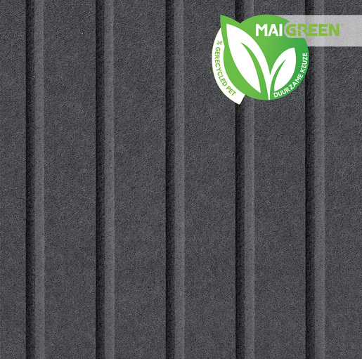 PET-Viltpaneel V-cut 45°, Steek V-cut 40mm Kleur NF-09-012 Smokey Dark Grey 2400X1200X9MM
