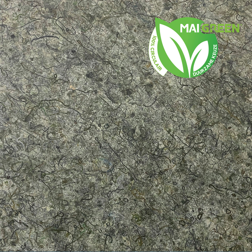 DenimX ECO-HPL MOSS Army green (H305-MSS) decoratief oppervlak van gerecycled textiel, 100% biologische kern en formaldehydevrij. Afmeting 3050X1220X1MM