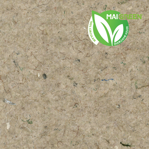 DenimX SAND Army Beige (S804-SND) is een circulair bio-laminaat, gemaakt van gerecycled polyesterkatoen gecombineerd met bio-plastic binder. Afmeting: 3050X1300X1MM