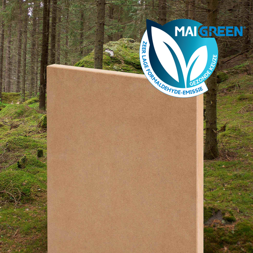 MDF Fibrapan BIO V100 Biologisch gehalte >99%, NAF-lijm, vochtwerend V100 E05 CARB2 3050X1220X18MM