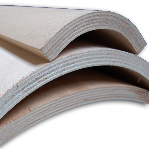 Multiplex Okoume Gebogen Hoeken Binnenradius 130 2500X19MM