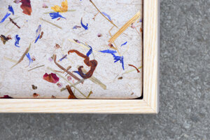 Picture absorber ALPINE MEADOW light (ALMWIESE light) Wooden frame natural 600X600X55MM