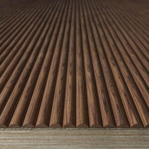 Latho Paneel Fresati Massief Amerikaans Noten ROMA 2400X1050X4,8MM