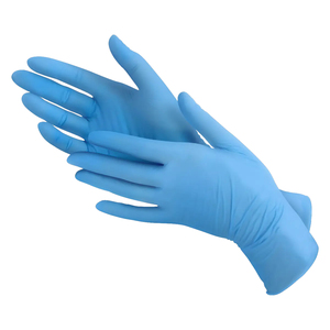 Handschoenen blauw <em class="search-results-highlight">glad</em> extra lang nitril ongepoederd maat XL Doos à 50 ST 